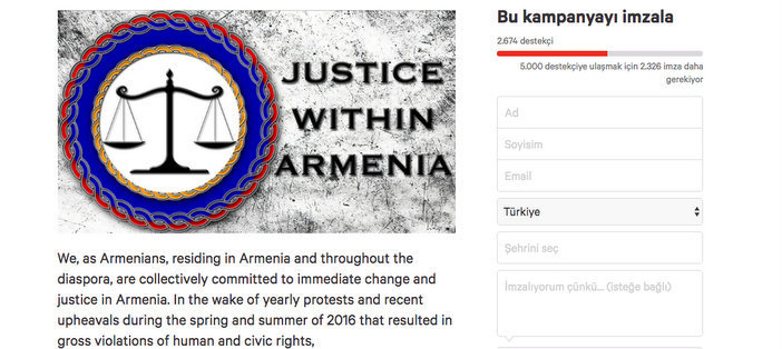 Diaspora’daki sanatçılar Ermenistan'da adalet istiyor